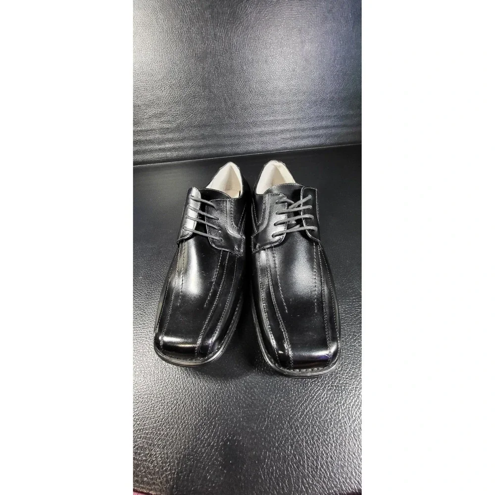 Stacy Adams Mens Corrado Black Leather Square Bicycle Toe Dress Oxfords 9.5